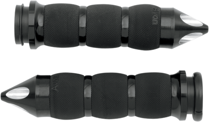 Avon Black TBW Air Spike Handlebar Hand Grips for 2008-2024 Harley Dyna Touring