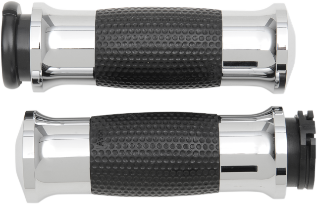 Avon Chrome Cable Control Handlebar Gel Hand Grips for 1980-2022 Harley Davidson