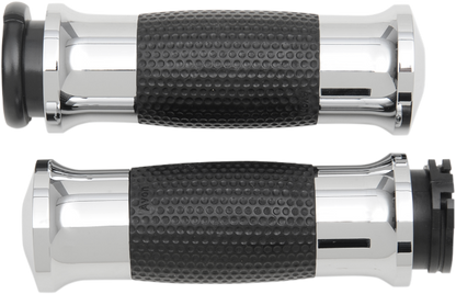 Avon Chrome Cable Control Handlebar Gel Hand Grips for 1980-2022 Harley Davidson