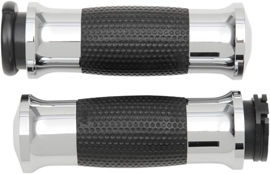 Avon Chrome Cable Control Handlebar Gel Hand Grips for 1980-2022 Harley Davidson