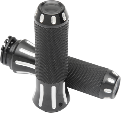 Drag Specialties Black TBW 1" Motorcycle Hand Grips for 1980-2022 Harley Touring