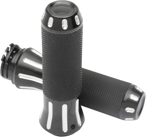 Drag Specialties Black TBW 1" Motorcycle Grips 1980-2020 Harley Touring Softail
