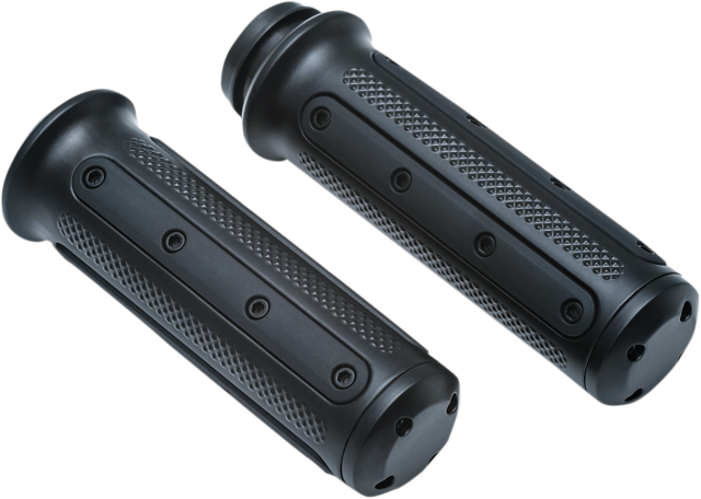 Kuryakyn 6123 Heavy Industry 1" TBW Black Hand Grips 2008-2024 Harley Touring