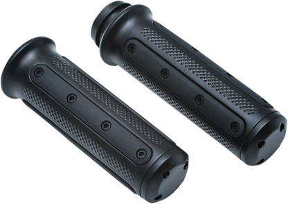 Kuryakyn 6123 Heavy Industry 1" TBW Black Hand Grips 2008-2024 Harley Touring