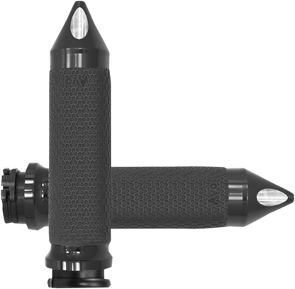 Avon Black 1" Spiked Cable Motorcycle Hand Grips 1980-2022 Harley Davidson