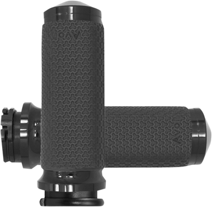 Avon Black Memory Foam Hand Grips for 1980-2022 Harley Dyna Touring Softail XL