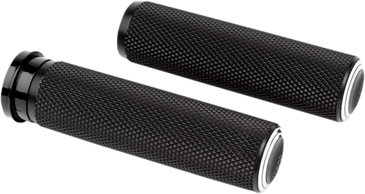 Arlen Ness Black TBW Motorcycle Grips 2008-24 Harley Touring Softail FXDL FXSBSE