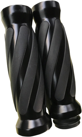 Pro One Black Twisted TBW 1" Motorcycle Grips 2008-2024 Harley Touring Softail