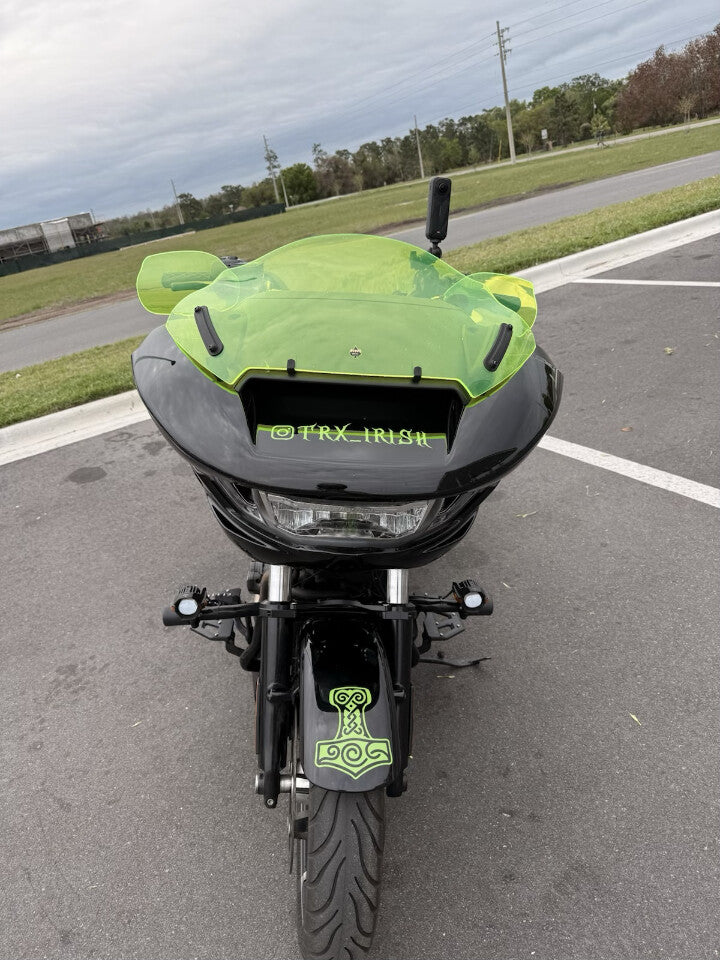 Klock Werks Flare Green Ice Hand Guards fits 1982-2025 Harley Cable Clutch