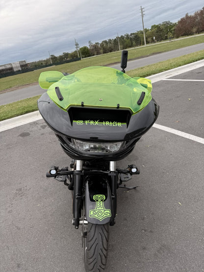 Klock Werks Flare Green Ice Hand Guards fits 1982-2025 Harley Cable Clutch