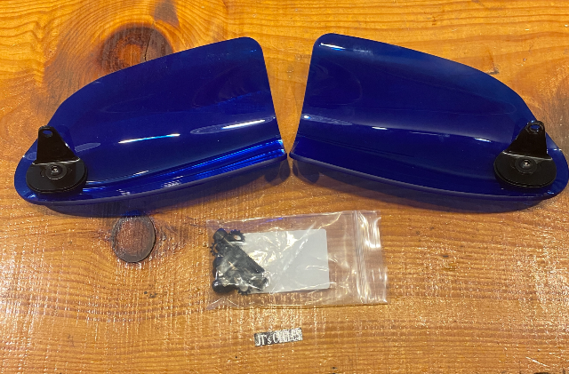 Klock Werks Flare Blue Hand Guards for 1982-2025 Harley Davidson Cable Clutch