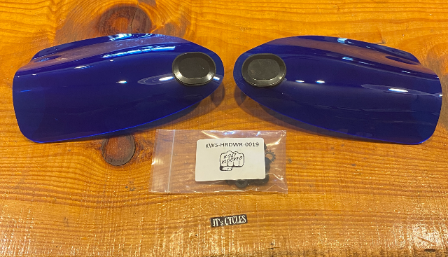Klock Werks Flare Blue Hand Guards for 1982-2025 Harley Davidson Cable Clutch