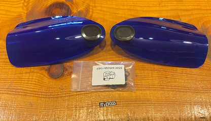 Klock Werks Flare Blue Hand Guards for 1982-2025 Harley Davidson Cable Clutch