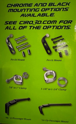Ciro Gen 2 Chrome Perch mount Drink Cup Holder 1996-2024 Harley Indian 55410