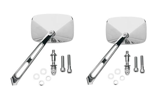Drag Specialties Pair Chrome Motorcycle Air Stem Handlebar Mirrors For Harley