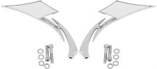 Drag Specialties Chrome Lance Style Diamond Universal Mirror Set for Harley