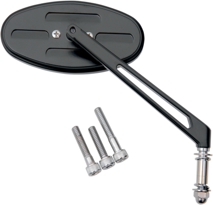 Drag Specialties Pair Black Stealth I Blue Tint Motorcycle Mirrors for Harley