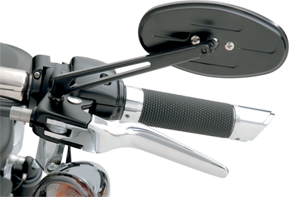 Drag Specialties Pair Black Stealth I Blue Tint Motorcycle Mirrors for Harley