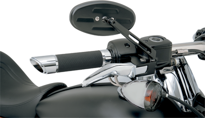 Drag Specialties Pair Black Stealth I Blue Tint Motorcycle Mirrors for Harley