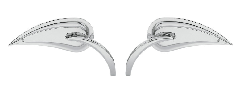 Arlen Ness Rad II Teardrop Chrome Front Handlebar Mirror Set for Harley Davidson