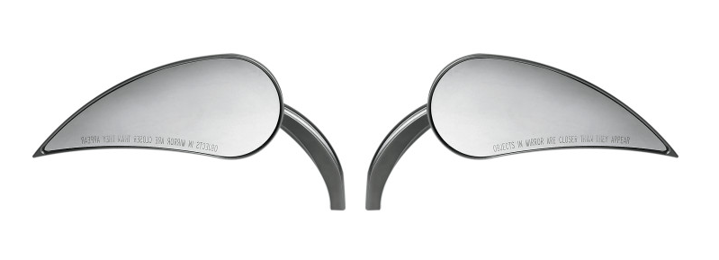 Arlen Ness Black Rad III Teardrop Handlebar Mirror Set fits Harley Davidson