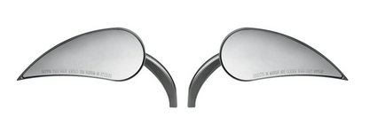 Arlen Ness Black Rad III Teardrop Handlebar Mirror Set fits Harley Davidson