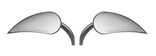 Arlen Ness Black Rad III Teardrop Handlebar Mirror Set fits Harley Davidson