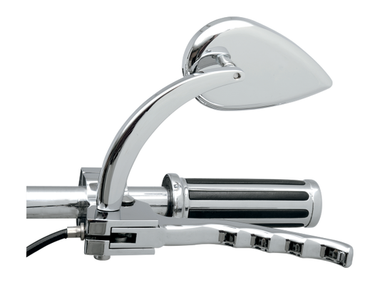 Drag Specialties One Chrome Teardrop Mirror With Curved 3 1/2" Stem Harley Each