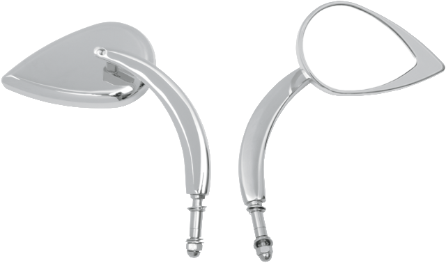 Drag Specialties One Chrome Teardrop Mirror With Curved 3 1/2" Stem Harley Each
