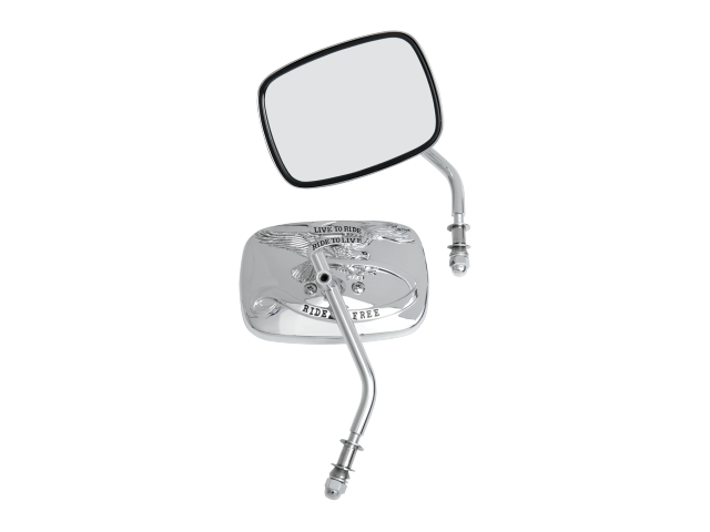 Drag Specialties Live to Ride Chrome Motorcycle Mirrors Harley FLHT FXD FLTR XL