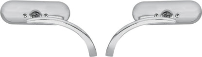 Arlen Ness Pair Chrome Oval Micro Mirrors Harley Davidson FXR FXST FXD FLHX