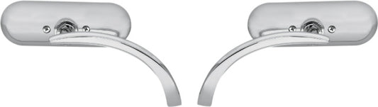 Arlen Ness Pair Chrome Oval Micro Mirrors Harley Davidson FXR FXST FXD FLHX
