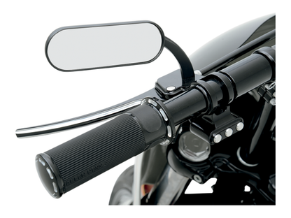 Arlen Ness Black Mini Oval Pair Motorcycle Mirrors Harley Davidson FXST FXR FXD