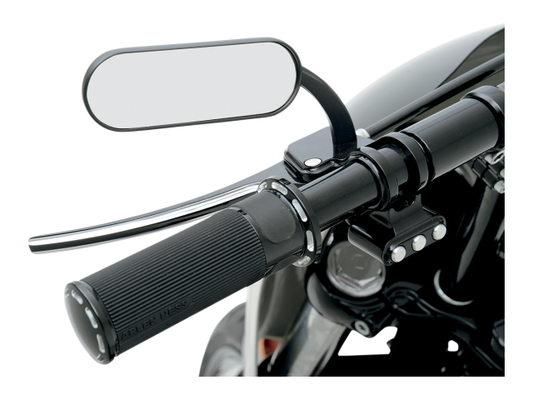 Arlen Ness Black Mini Oval Pair Motorcycle Mirrors Harley Davidson FXST FXR FXD