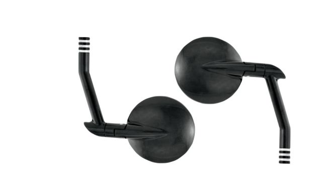 Performance Machine Black Round Vision Motorcycle Mirror Set for Harley