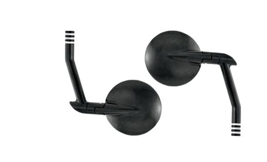 Performance Machine Black Round Vision Motorcycle Mirror Set for Harley
