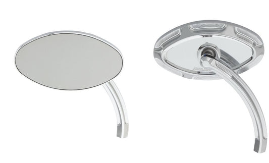 Arlen Ness Chrome Billet Beveled Pair Front Handlebar Mirror Set Harley Davidson