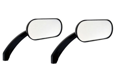 Drag Specialties Gloss Black Motorcycle Handlebar Mirror Set for Harley
