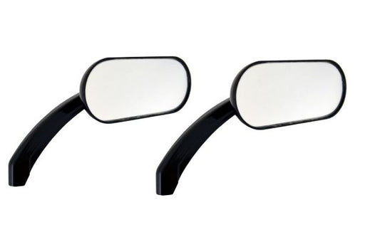 Drag Specialties Gloss Black Motorcycle Handlebar Mirror Set for Harley