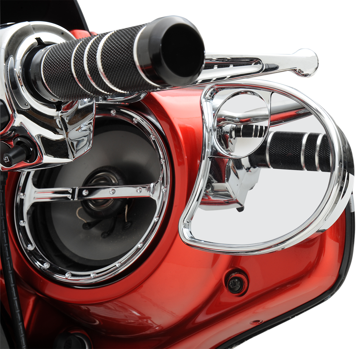 Drag Specialties Chrome Fairing Mounted Mirror Set 2014-2023 Harley Touring FLHX