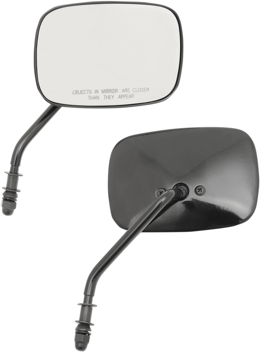 Drag Specialties 4 1/2" Black Pair Front Handlebar Mirror Set Harley Davidson