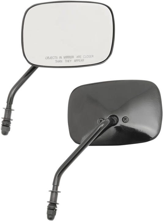 Drag Specialties 4 1/2" Black Pair Front Handlebar Mirror Set Harley Davidson