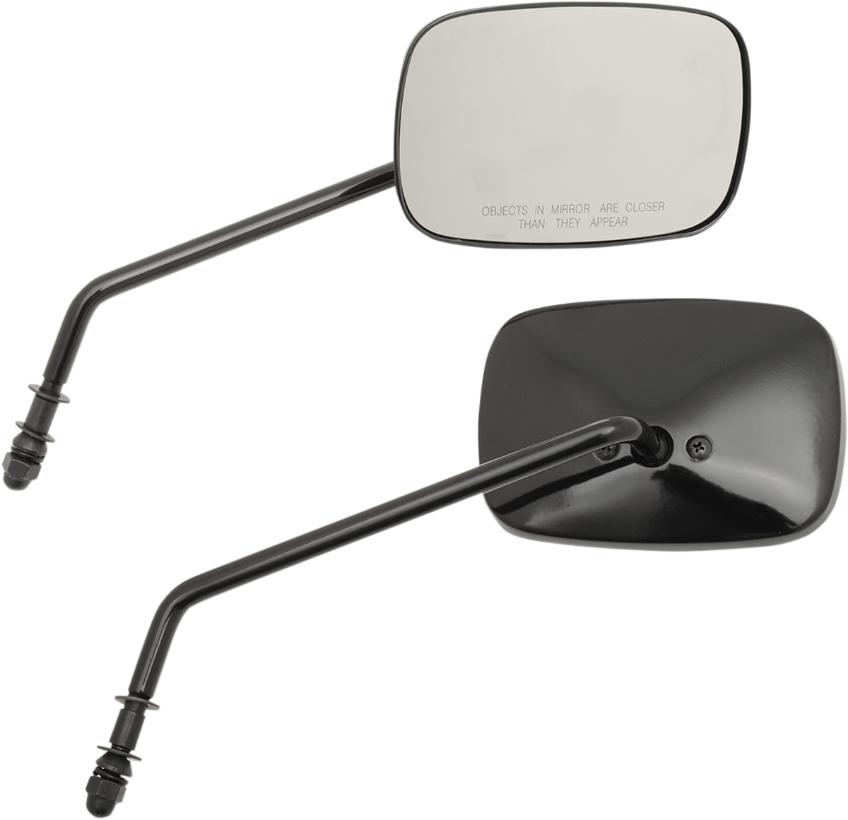 Drag Specialties Black Pair Front 8" Handlebar Mirror Set for Harley Davidson
