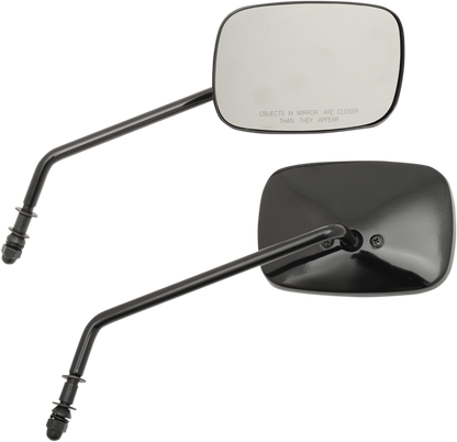 Drag Specialties Black Pair Front 8" Handlebar Mirror Set for Harley Davidson