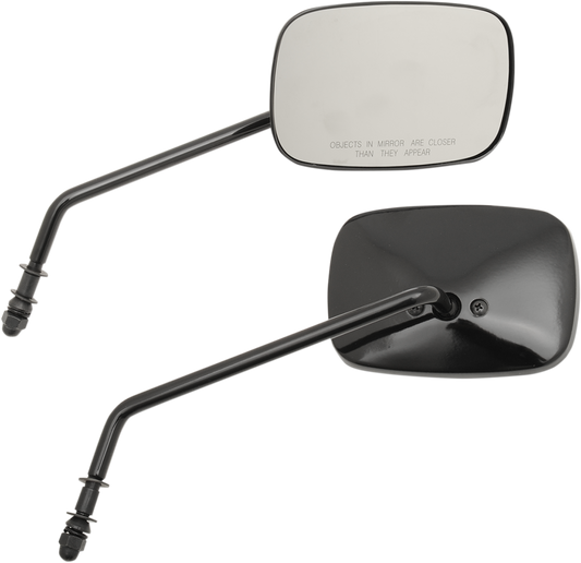 Drag Specialties Black Pair Front 8" Handlebar Mirror Set for Harley Davidson