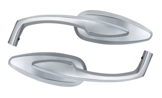 Kuryakyn 1707 Chrome Teardrop Screw in Handlebar Side View Mirror Set