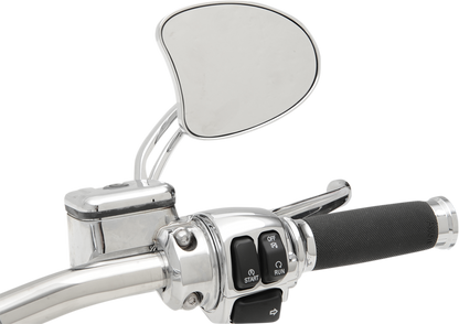 Drag Specialties Chrome Teardrop Slotted Handlebar Mirror Set Harley Davidson