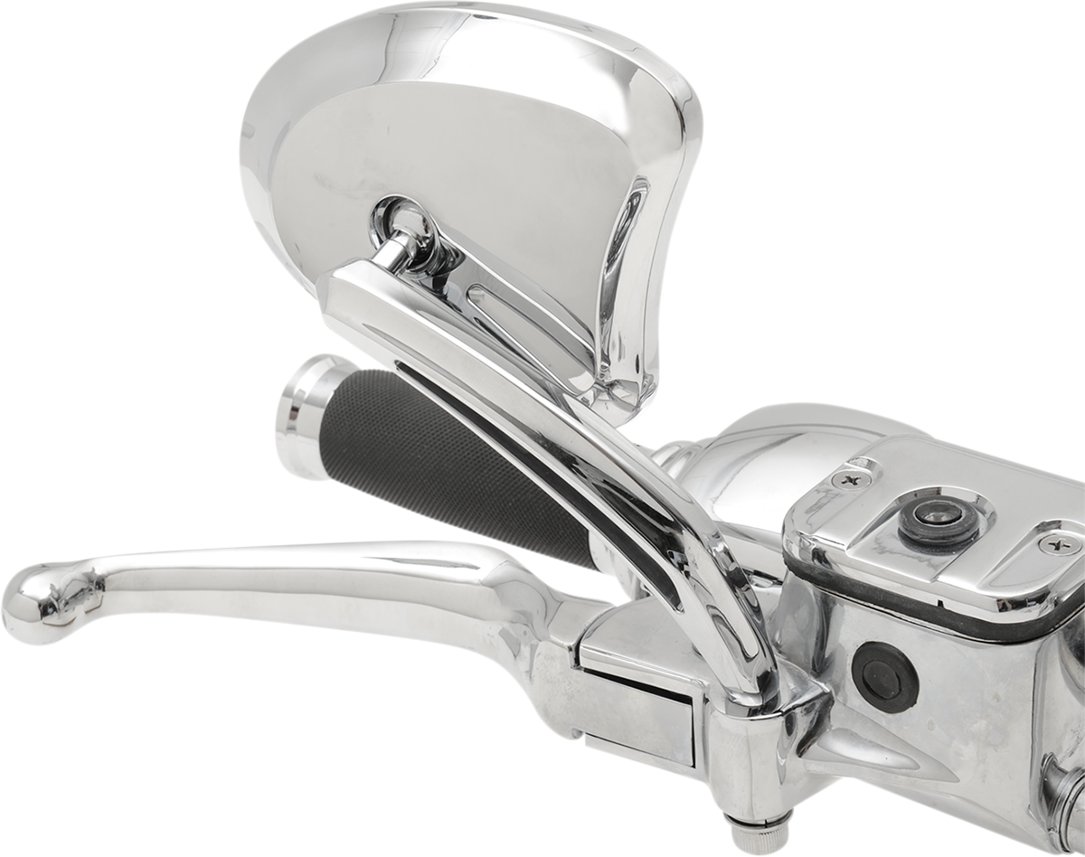 Drag Specialties Chrome Teardrop Slotted Handlebar Mirror Set Harley Davidson