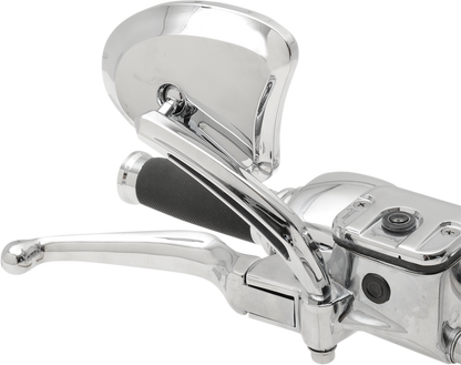 Drag Specialties Chrome Teardrop Slotted Handlebar Mirror Set Harley Davidson