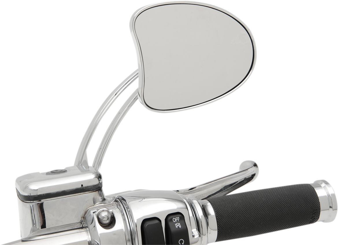 Drag Specialties Chrome Teardrop Slotted Handlebar Mirror Set Harley Davidson